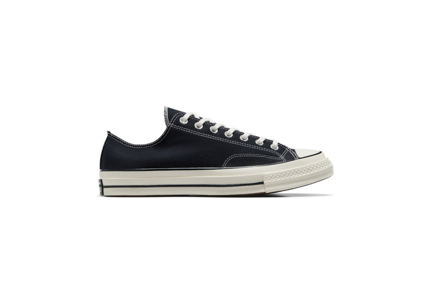 Converse Chuck 70 Low Top Vintage Canvas Sneaker, Black/Black/Egret (Women)