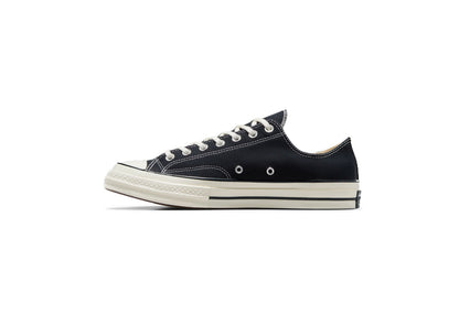 Converse Chuck 70 Low Top Vintage Canvas Sneaker, Black/Black/Egret (Women)