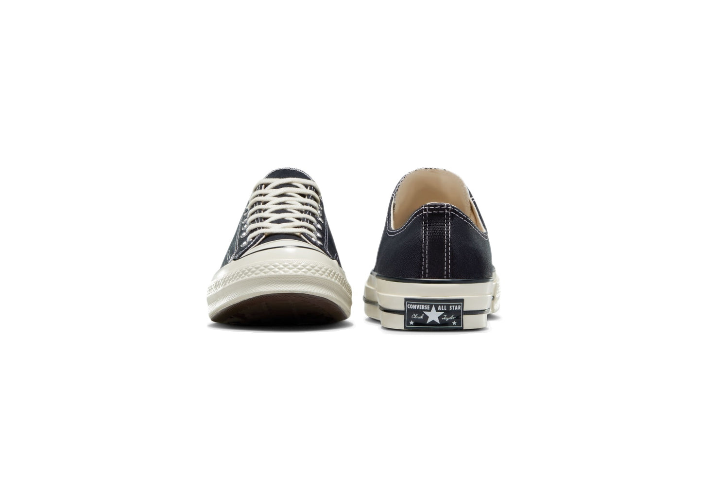 Converse Chuck 70 Low Top Vintage Canvas Sneaker, Black/Black/Egret (Men)