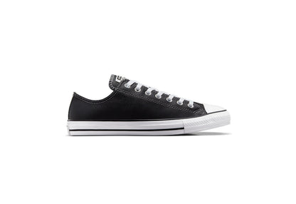 Converse Chuck Taylor All Star Low Top Leather Sneaker, Black (Women)