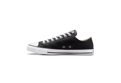 Converse Chuck Taylor All Star Low Top Leather Sneaker, Black (Women)