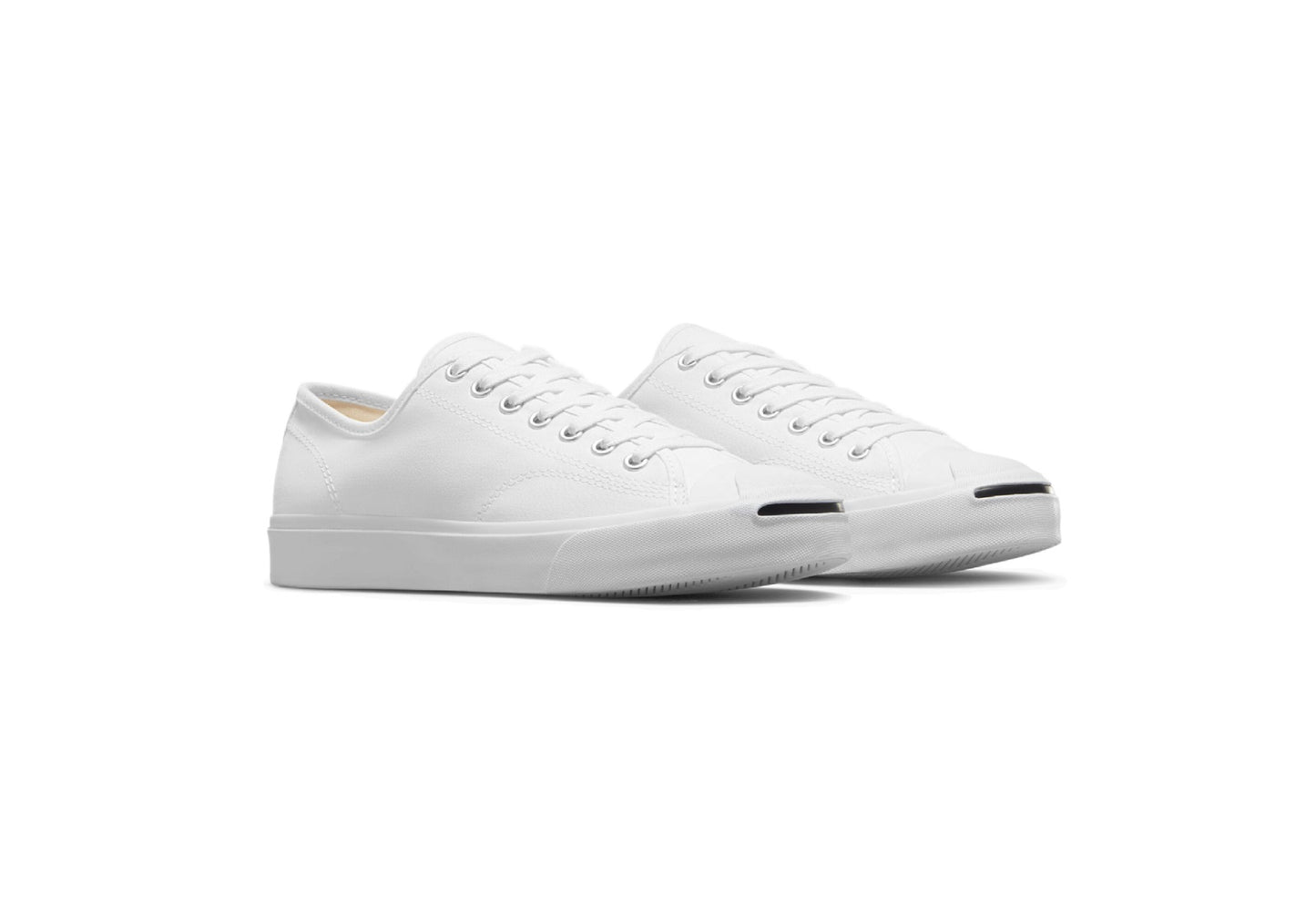 Converse Jack Purcell Low Top Canvas Sneaker, White/White/Black (Men)