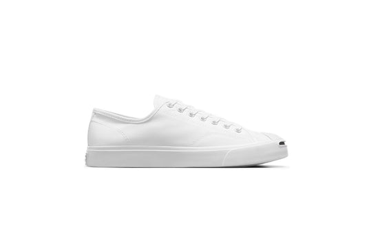 Converse Jack Purcell Low Top Canvas Sneaker, White/White/Black (Men)