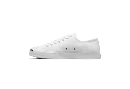 Converse Jack Purcell Low Top Canvas Sneaker, White/White/Black (Men)