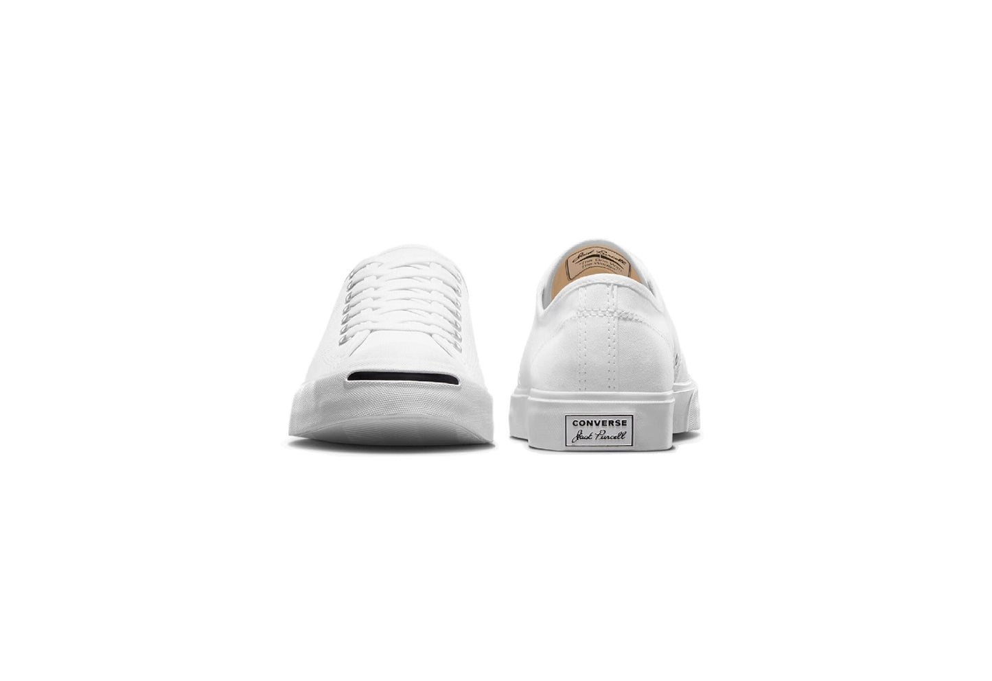 Converse Jack Purcell Low Top Canvas Sneaker, White/White/Black (Men)