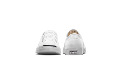 Converse Jack Purcell Low Top Canvas Sneaker, White/White/Black (Men)