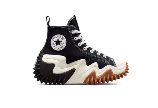 Converse Run Star Motion CX Platform High Top Canvas Sneaker, Black/White/Gum Honey (Women)