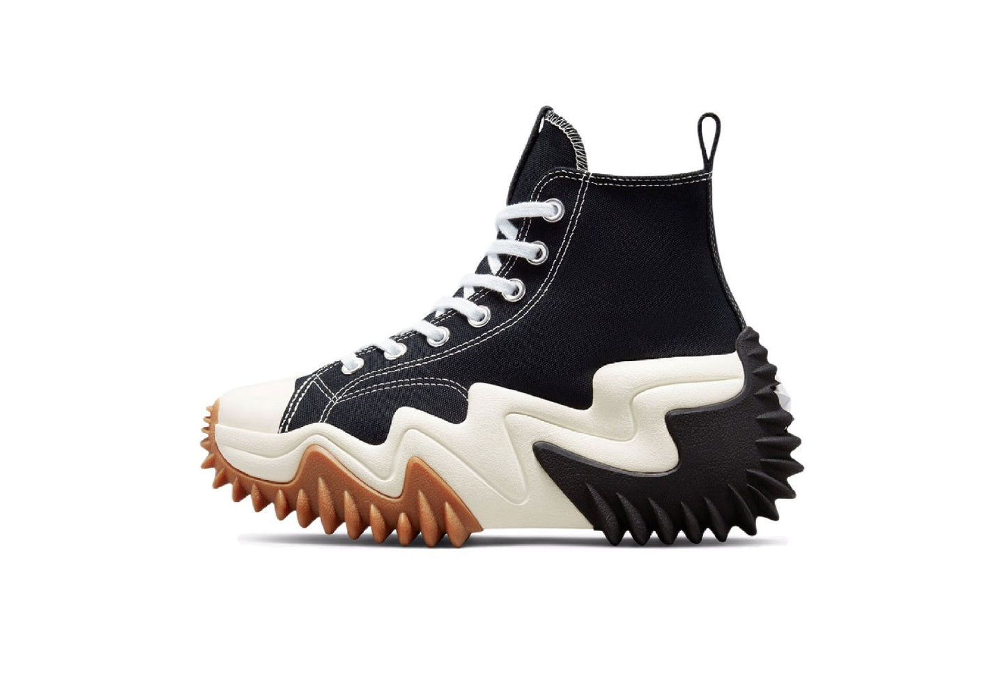 Converse Run Star Motion CX Platform High Top Canvas Sneaker, Black/White/Gum Honey (Women)