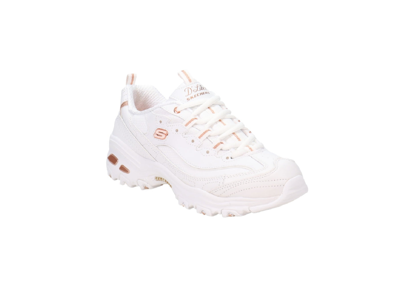 Skechers Women's D'Lites Fresh Start, White/Rose Gold