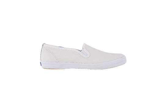 Keds Women's Champion Leather Slip-On Sneaker, White