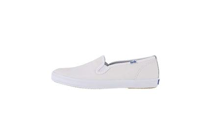 Keds Women's Champion Leather Slip-On Sneaker, White