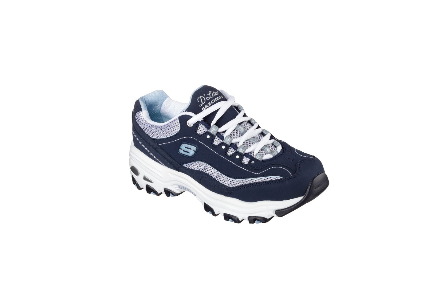 Skechers Women's D'Lites Life Saver, Navy/White/Light Blue