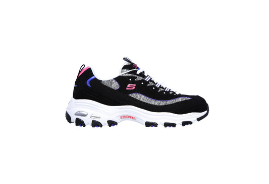 Skechers Women's D'Lites Sparkling Rain, Black/Purple