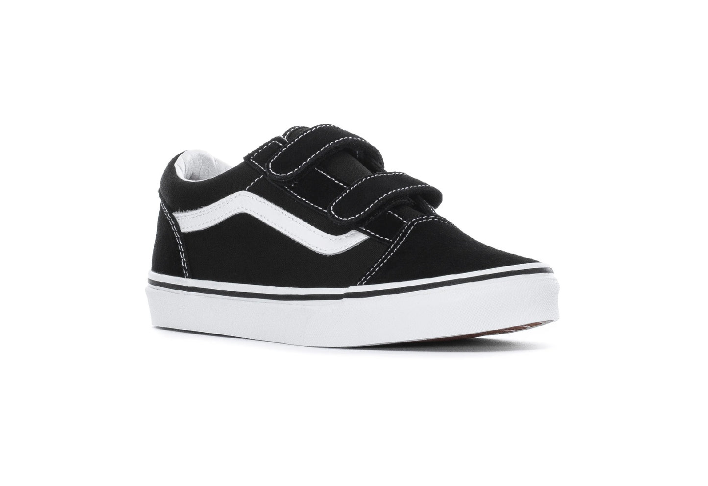 Vans Kids Old Skool V, Black/True White (Junior)