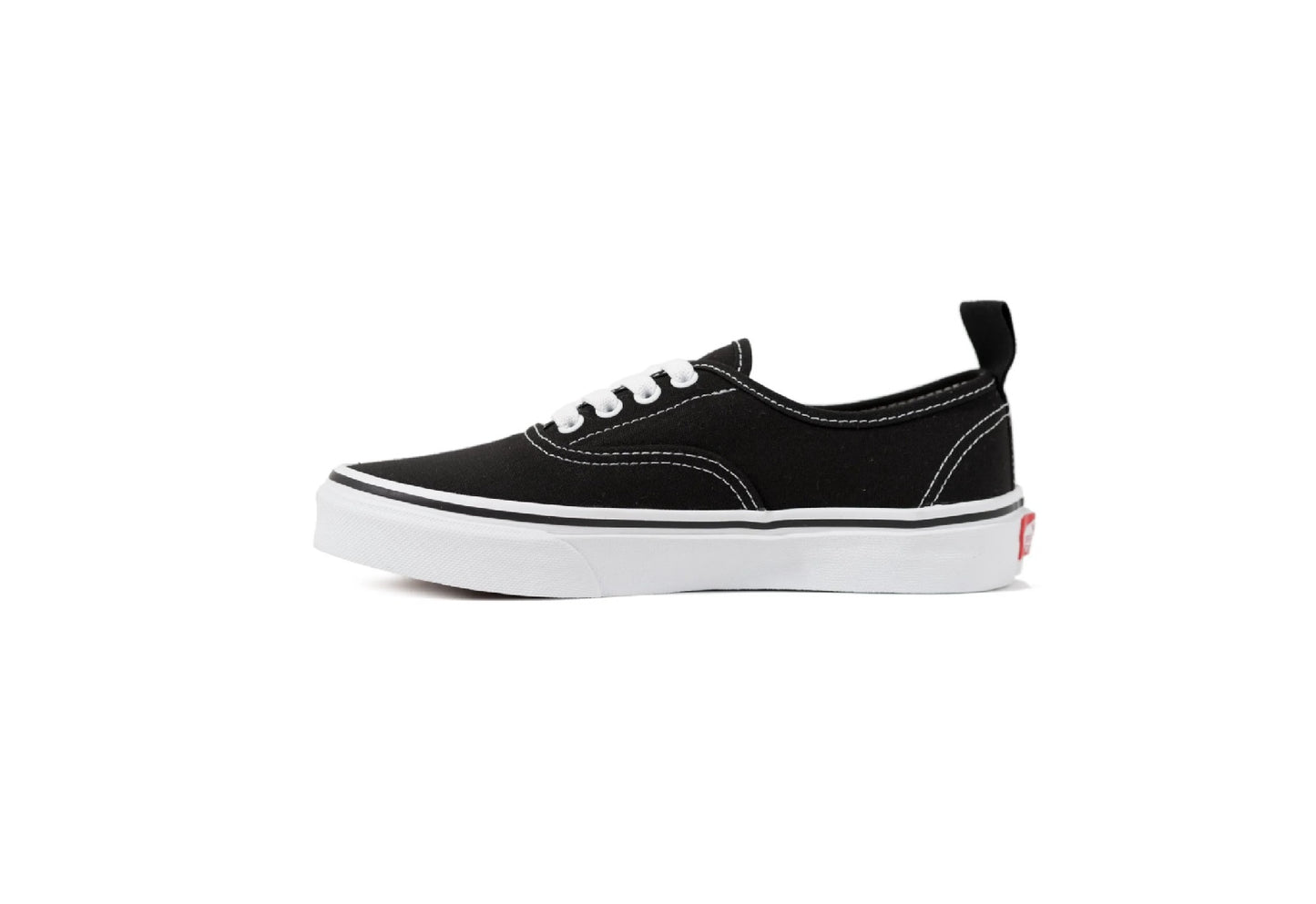 Vans Kids Authentic Elastic Lace, Black/True White (Kids)