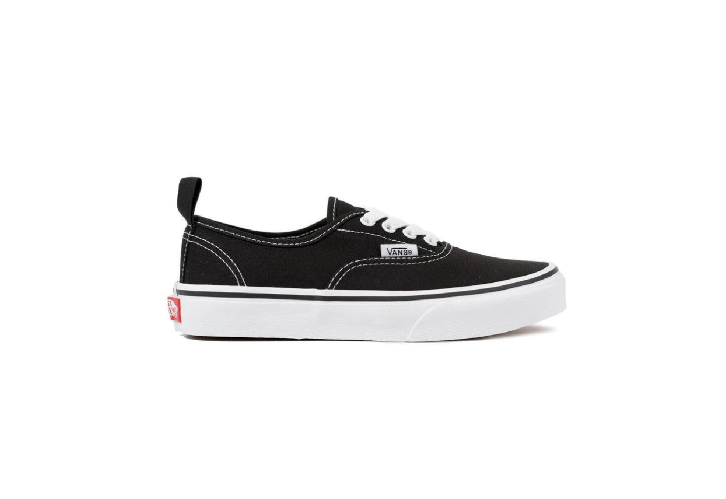 Vans Kids Authentic Elastic Lace, Black/True White (Kids)