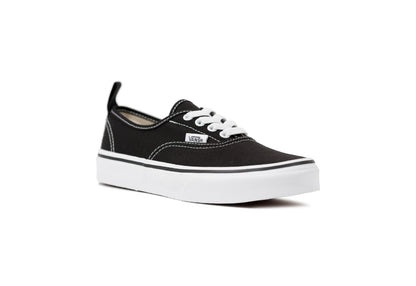 Vans Kids Authentic Elastic Lace, Black/True White (Kids)