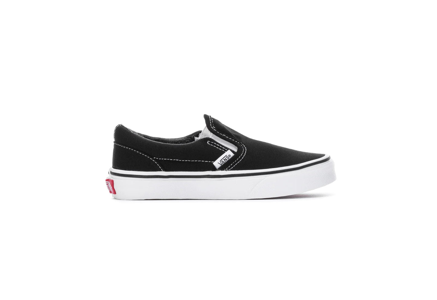 Vans Kids Classic Slip-On, Black/True White (Kids)