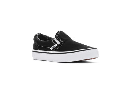 Vans Kids Classic Slip-On, Black/True White (Kids)