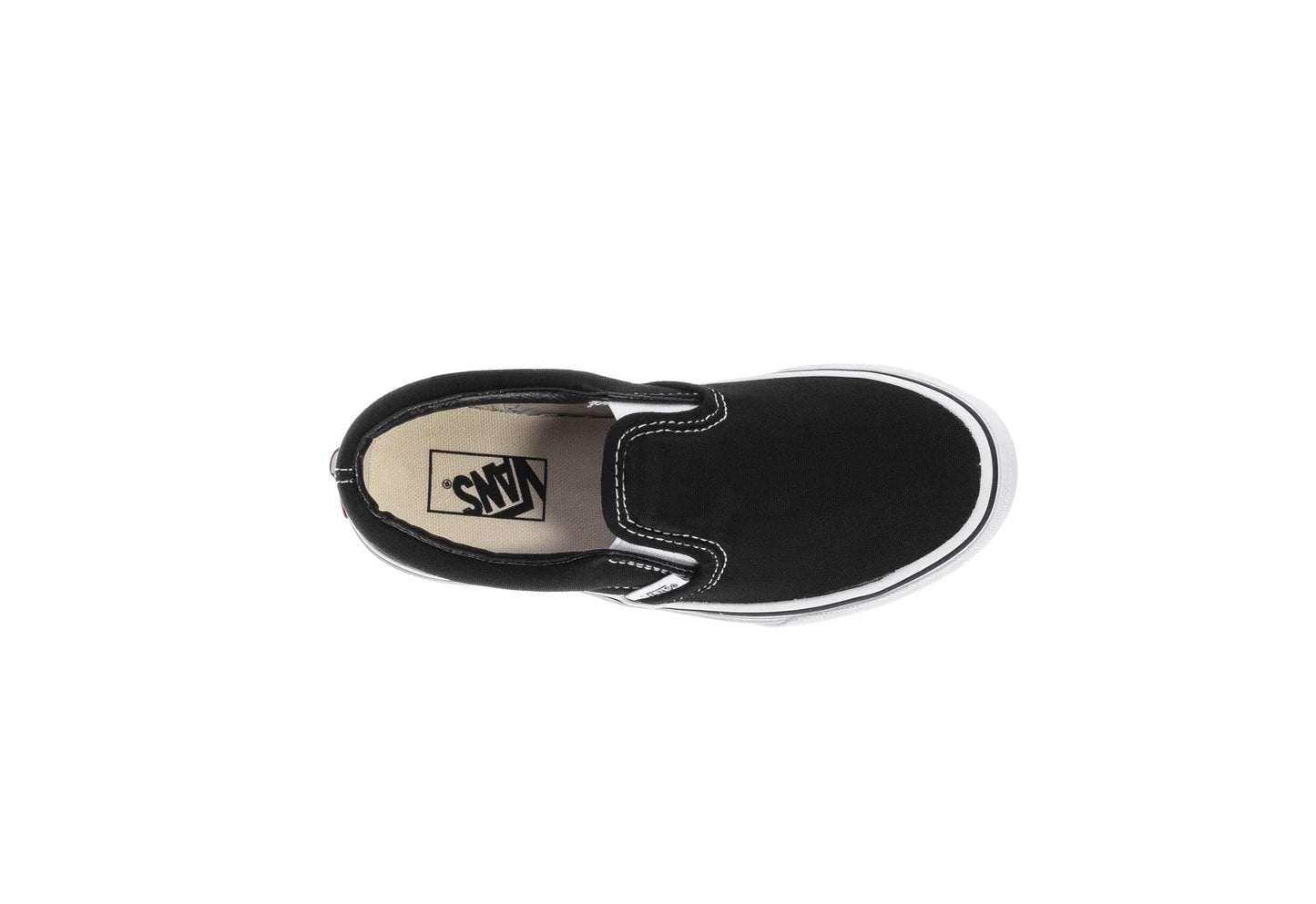 Vans Kids Classic Slip-On, Black/True White (Kids)