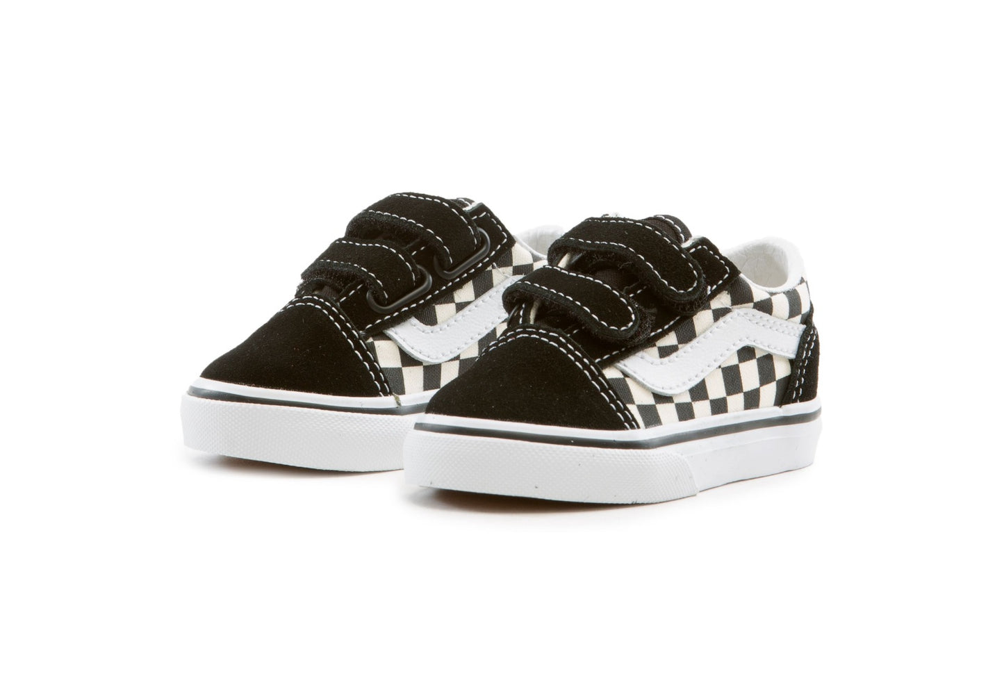 Vans Kids Old Skool V, Black/White Checkerboard (Toddler)