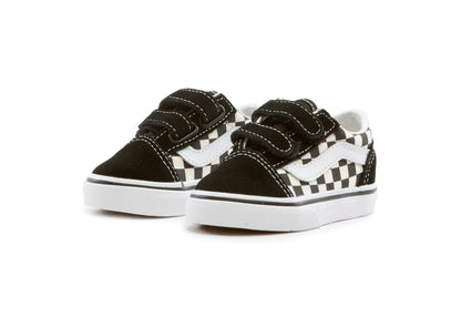 Vans Kids Old Skool V, Black/White Checkerboard (Toddler)