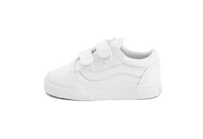 Vans Kids Old Skool V, True White/True White (Toddler)