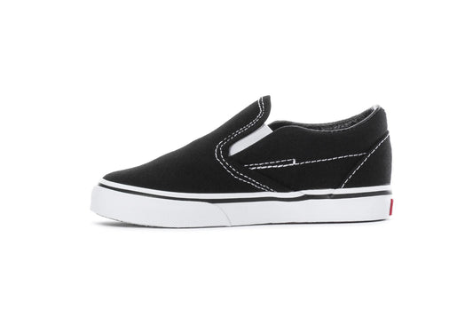 Vans Kids Classic Slip-On, Black/True White (Toddler)