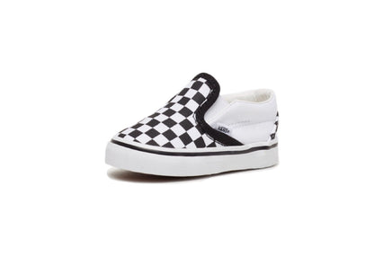 Vans Kids Classic Slip-On, Checkerboard Black/True White (Toddler)